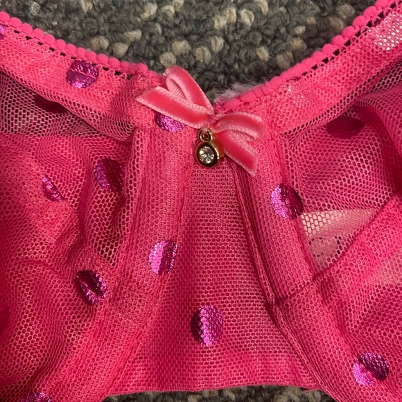 NWT Cacique Seriously Sexy Hot Pink Sheer Full Coverage Bra 38C - Picture 7 of 7
